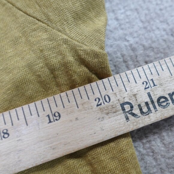 Club Monaco Polo Shirt Small Yellow Mustard V-Neck 100% Linen - Picture 6 of 6